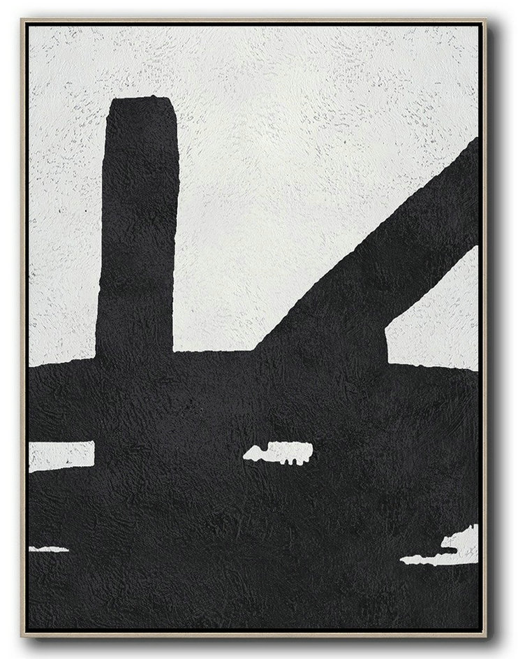 Extra Large Canvas Art,Black And White Minimal Painting On Canvas - Big Painting